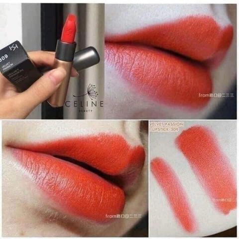 Son kiko 309 màu đỏ cam, son lì, son môi