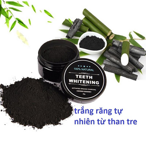 (Hàng Chuẩn) Bột than tre tẩy trắng răng Teeth Whitening 30g J124 Chính hãng