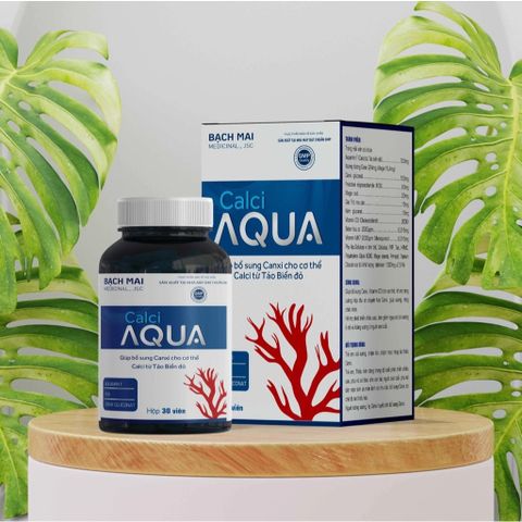 Calci Aqua Bạch Mai – Bổ Sung Canxi, Vitamin D3 Từ Tảo Biển Đỏ, Giúp Xương Chắc Khỏe Hộp 30V, 60V