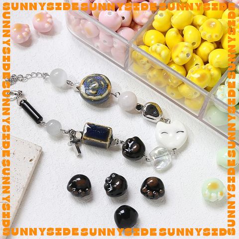 02 Hạt Charm Chân Mèo Gốm Hạt Gốm Làm Vòng Đeo Tay Mặt Dây Chuyền Phụ Kiện Trang Sức