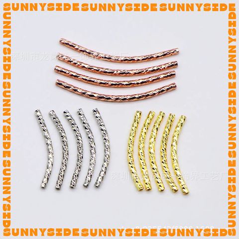 Gói 10 Cái Charm Ống Xoắn Cắt Giác Xỏ Dây Ngang Đồng Cao Cấp Làm Vòng Tay Trang Sức Handmade DIY