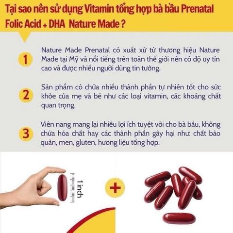 Vitamin tổng hợp cho bà bầu Prenatal Folic Acid DHA 150 Viên Mỹ_Bee Mart