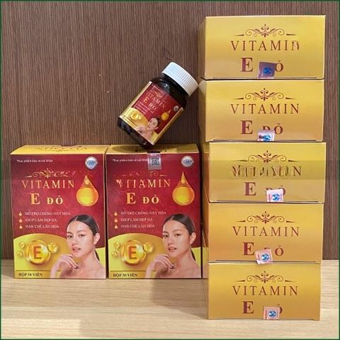 1 HỘP VITAMIN E ĐỎ – VIÊN UỐNG HỖ TRỢ CHỐNG OXY HÓA, HẠN CHẾ LÃO HÓA, GIÚP LÀM ĐẸP DA – HỘP 30 VIÊN.