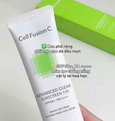 Kem chống nắng Cell Fusion C màu xanh mẫu mới 50ml