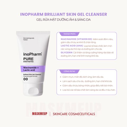 Gel Rửa Mặt Dưỡng Ẩm Làm Sáng Da INOPHARM PURE ELEMENTS BRILLIANT SKIN GEL CLEANSER 150ML [HÀNG NHẬP KHẨU]
