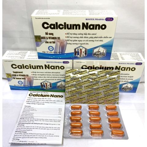 Calcium nano bổ sung canxi Chống Còi Xương, Loãng Xương, kém phát triển,ngăn ngừa thoát hóa tu7