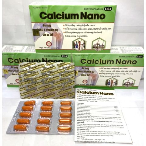 Calcium nano bổ sung canxi Chống Còi Xương, Loãng Xương, kém phát triển,ngăn ngừa thoát hóa tu7
