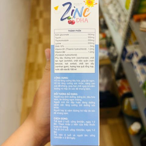 Siro ăn ngon tăng đề kháng ZINC DHA 20 ống cho bé nhỏ