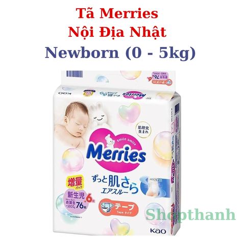 Tã Bỉm Merries Nhật Bản Êm Mềm Thoáng Khí Ngăn Ngừa Hăm Cho Bé Từ Sơ Sinh Đến Bé Biết Đi