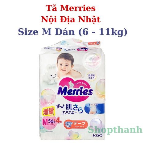 Tã Bỉm Merries Nhật Bản Êm Mềm Thoáng Khí Ngăn Ngừa Hăm Cho Bé Từ Sơ Sinh Đến Bé Biết Đi