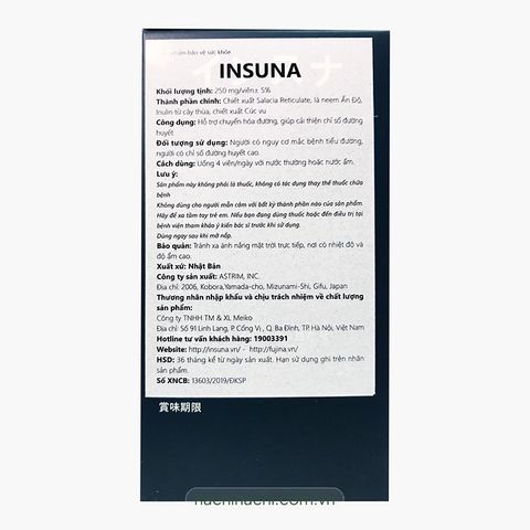 ✅[CHÍNH HÃNG, CHO KIỂM HÀNG] INSUNA viên uống  Hỗ Trợ Ổn Định Đường Huyết,  Hộp/ 120 Viên.
