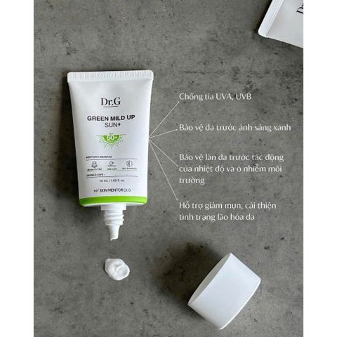 KEM CHỐNG NẮNG Dr.G Green Mild Up Sun+ SPF50+ PA++++  THUẦN VẬT LÝ chân ái cho mẹ bầu & da nhạy cảm