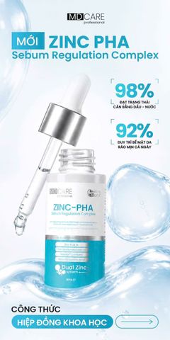 SERUM KIỂM SOÁT DẦU SINH HỌC MDCARE ZINC–PHA Dual Zinc System -  Điều hòa tuyến bã từ cơ chế sinh học