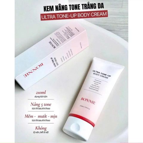 Kem Body Nâng Tone Bonnie Ultra Tone-Up Body Cream Dưỡng Trắng Chuyên Sâu & Chống Nắng 210ml
