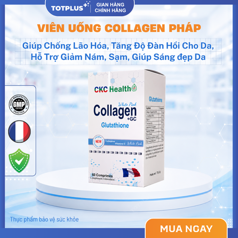 Collagen + GC Glutathione CKC Health Xuất Xứ Pháp – Bổ Sung Collagen, Glutathione, Vitamin C, Giúp Sáng Đẹp Da