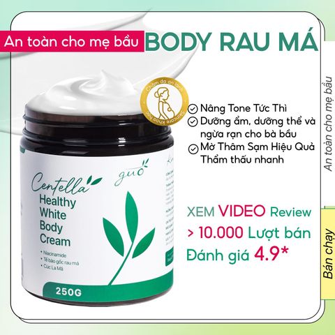 Kem Dưỡng Trắng Da Body Cho Bà Bầu - Kem Rau Má GUO 250g - Dưỡng Ẩm, Làm Sáng Da Cho Mẹ Bầu