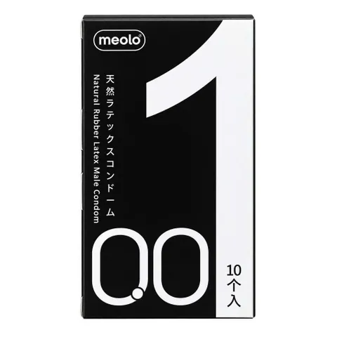 Bao cao su Meolo 001 đen trơn, mỏng, cảm giác chân thật, nhỏ gọn
