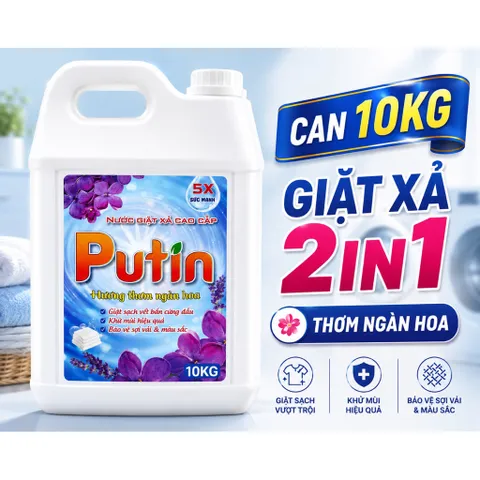 Nước Giặt Xả 2in1 Putin Ngàn Hoa 3.5KG 10KG Thơm Lâu Khử Mùi Giặt Sạch Quần Áo Tiết Kiệm