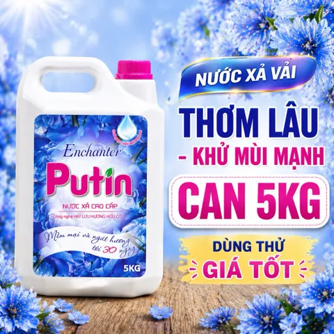 Nước Xả Vải 5kg Putin Lưu hương huyền bí - Thơm Lâu, Khử Mùi Mạnh, Mềm Vải, Dùng Thử Giá Tốt
