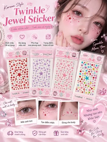 Hình Đá Trang Trí Mặt Lấp Lánh, Đủ Màu – Phụ Kiện Makeup Đính Đá Phong Cách Hàn Quốc