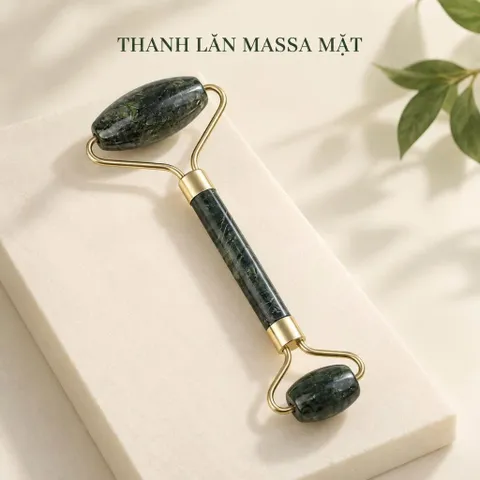 Cuộn massage mặt thanh lăn massage mặt màu xanh đen cầm tay dụng cụ làm đẹp