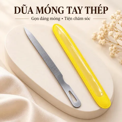 Dũa Móng Tay Thép Có Bao Đựng, Dụng Cụ Dũa Tạo Dáng Móng Tay Móng Chân