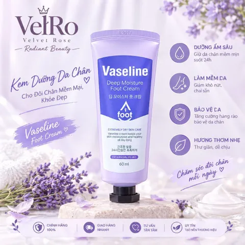 💙 Kem Dưỡng Da Chân Vaseline 60ml – Cứu Tinh Gót Chân Khô 
