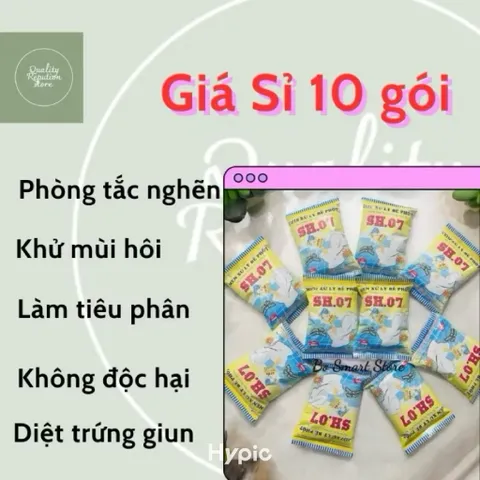 (Giá sỉ) 10 gói Men vi sinh khử mùi hôi, phân huỷ cặn bã, diệt trứng giun, phòng tắc nghẽn bể phốt gói 200g