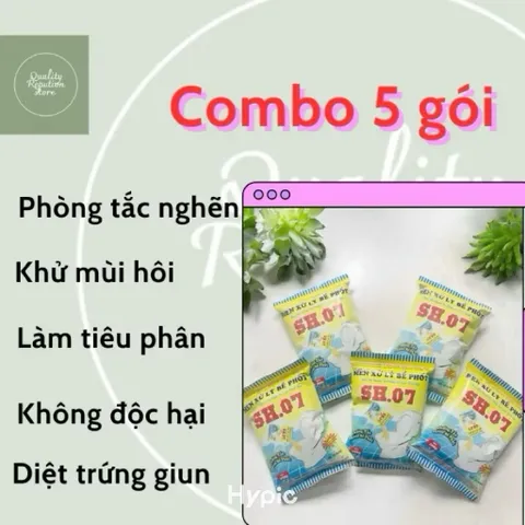 (Combo) 5 gói Men vi sinh khử mùi hôi, làm tiêu cặn bã, phòng tắc nghẽn, chống đầy bồn cầu gói 200g