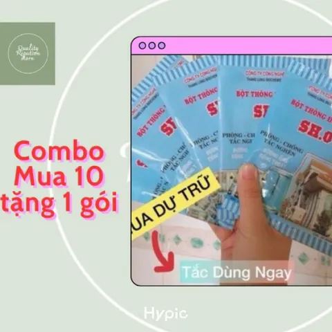 Combo(Mua 10 tặng 1) Gói thông đường ống, cống, bồn rửa mặt, chén bát 100g