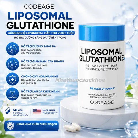 liposome tối đa khả năng hấp thu glutathione Viên uống hỗ trợ dưỡng trắng da, giám nám Codeage Liposomal ipamorelin with cjc1295 CJC-1295 Size:30ml vitamin b 12 1000mcg