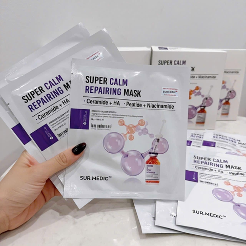(Hàng nhập khẩu) Combo 10 mặt nạ phục hồi da Sur.Medic Super Calm Repairing Mask