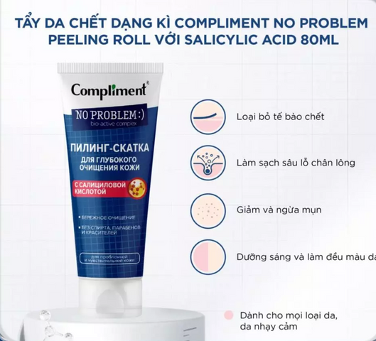 Gel Tẩy Da Chết Compliment No Problem Peeling Roll Salycylic Acid