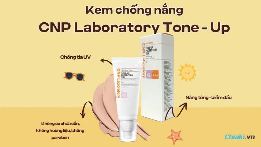 [Review] Kem chống nắng CNP Laboratory Tone - Up nâng tông, kiềm dầu