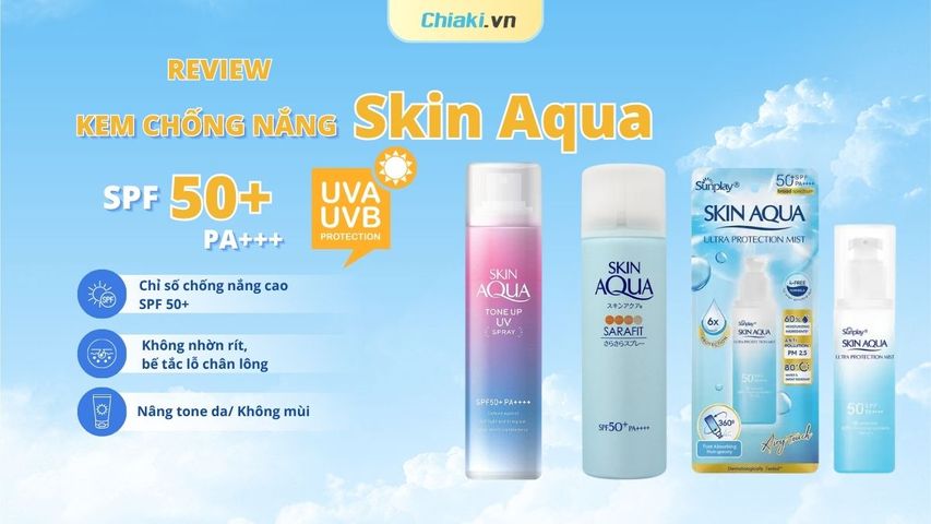 Review xịt chống nắng Skin Aqua: có nâng tone, có gây bí da?