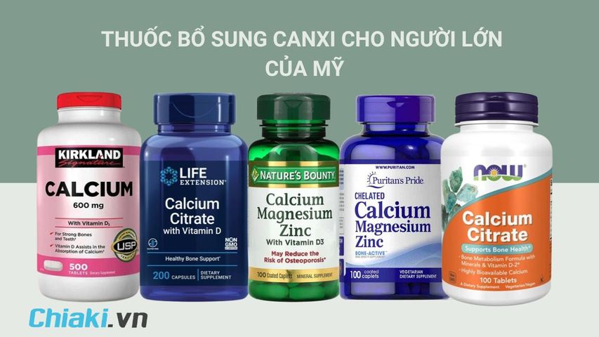 TOP 10 thuốc bổ sung canxi cho người lớn của Mỹ nên mua 2026