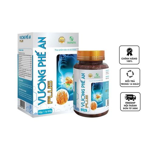 Viên uống giảm ho Vương Phế An Plus - Hỗ trợ tiêu đờm, tăng cường miễn dịch, chiết xuất thiên nhiên, 60g