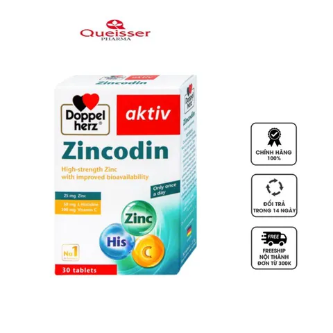 Viên uống Zincodin Aktiv Doppelherz hỗ trợ nâng cao sức khỏe