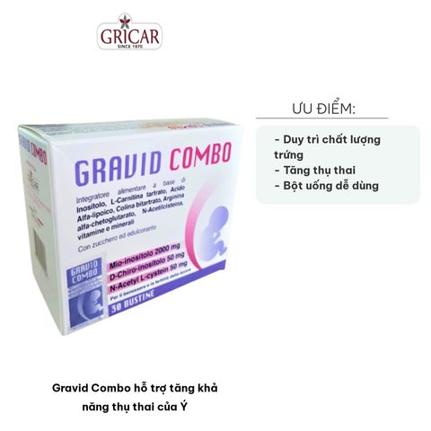 Gravid Combo Viên Uống Tăng Cường Khả Năng Thụ Thai - Vitamin Cải Thiện Chất Lượng Trứng Cho Phụ Nữ, Hộp 30 Gói