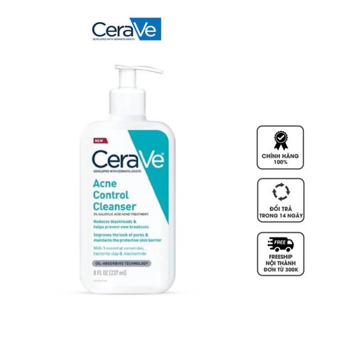 Sữa rửa mặt cho da mụn CeraVe Acne Control Cleanser