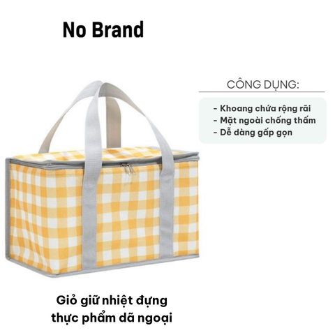 Giỏ Giữ Nhiệt Đựng Thực Phẩm Dã Ngoại - Thiết Kế Đẹp, Chất Liệu An Toàn, Khoang Chứa Rộng, Phù Hợp Với Chuyến Đi Du Lịch Gia Đình
