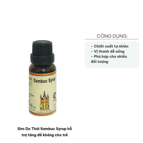 Siro Do Thái Sambuc Syrup 30ml - Hỗ Trợ Tăng Đề Kháng, Cải Thiện Hô Hấp Cho Trẻ Em và Người Lớn - Dễ Uống, Chất Lượng Cao