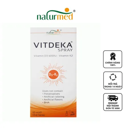 Vitdeka Spray bổ sung vitamin D3 & K2 dạng xịt cho bé