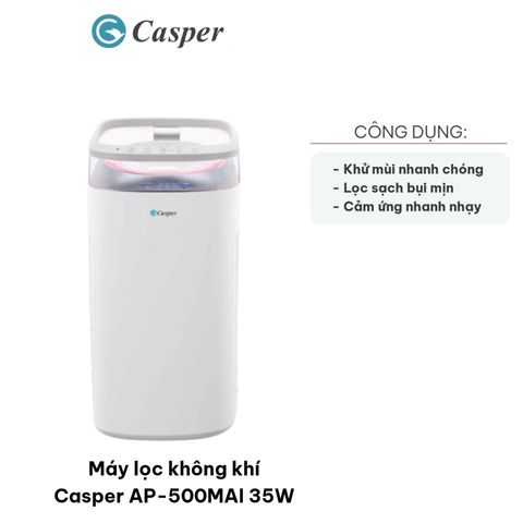 Máy Lọc Không Khí Casper AP-500MAI 35W - Đạt Lưu Lượng 500 m³/h, Phù Hợp Diện Tích Dưới 60m2, Thiết Kế Hiện Đại, Cảm Biến Thông Minh