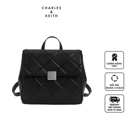 Balo Charles & Keith Lucy Quilted Backpack CK2-60782296 Noir