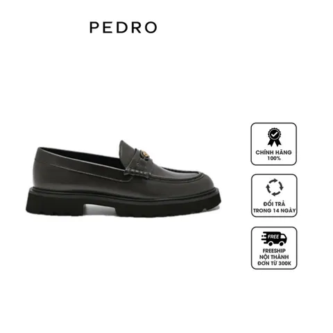 Giày lười nữ Pedro Icon Leather Loafers PW1-66600012 Dark Grey
