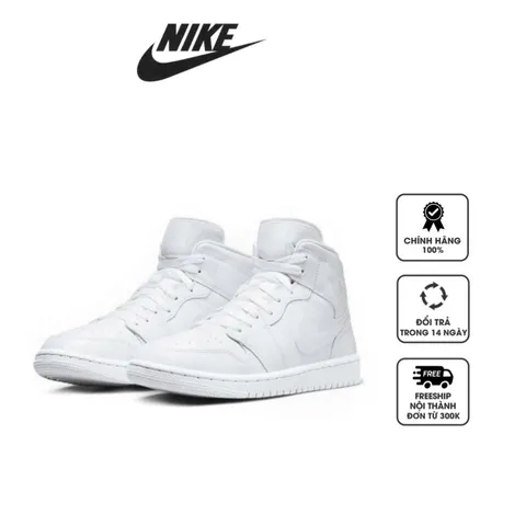 Giày Nike Air Jordan 1 Mid Triple White DV0991-111 màu trắng
