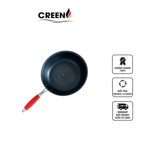 Chảo Inox Chống Dính 5 Lớp Creen - Chảo Chống Dính Cao Cấp 20-30cm Dùng Cho Bếp Từ, Gas, Hồng Ngoại