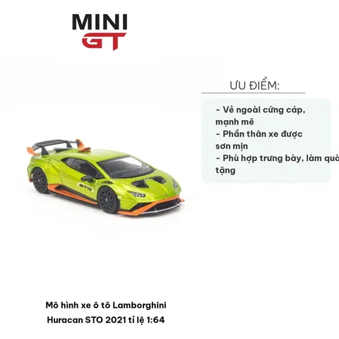 Mô Hình Xe Ô Tô Lamborghini Huracan STO 2021 Tỉ Lệ 1:64 - Chi Tiết Chất Lượng Cao, Màu Sắc Đẹp, Quà Tặng Độc Đáo Cho Người Sưu Tập