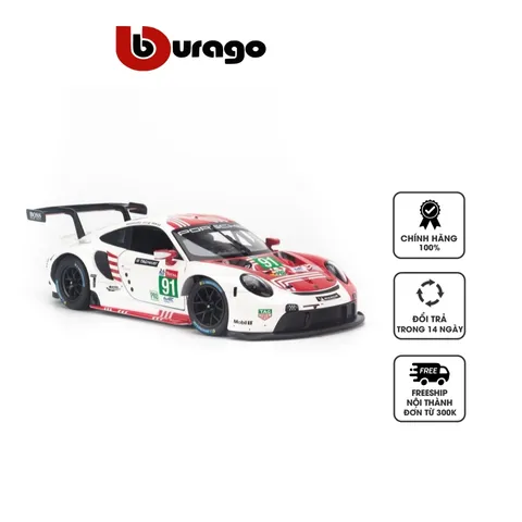 Mô Hình Xe Đua Porsche 911 RSR 1:24 Bburago - Mô Phỏng Chi Tiết Đẹp Mắt Dành Cho Người Sưu Tập và Trang Trí Nhà Cửa
